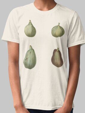 Fig Vintage Botanical Print Short Sleeve Graphic Tee T-shirt S-XXL